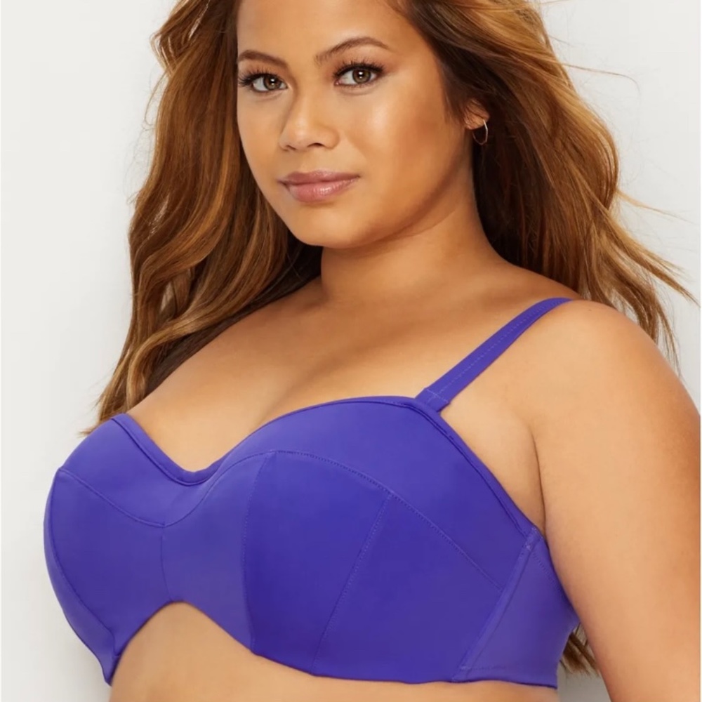 NWT ELOMI Essentials Bandeau Bikini Top - 36H